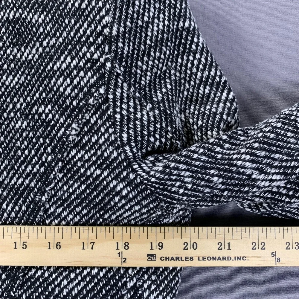 Cache Jacket Womens 8 Black White Tweed Open Front Chain Trim Blazer Career